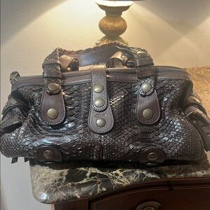 Chloé Brown Snakeskin Handbag